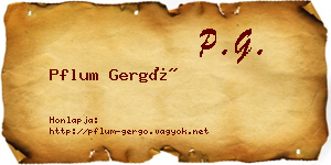 Pflum Gergő névjegykártya